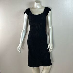Vintage BETSEY JOHNSON short sleeve mesh style black dress small